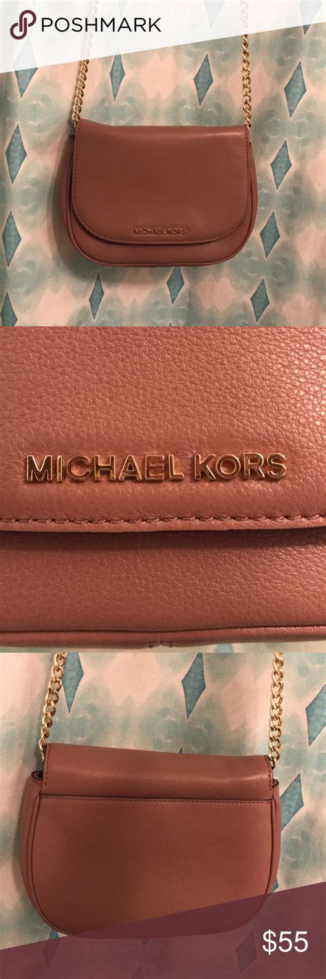 michael kors bedford leather crossbody dusty rose